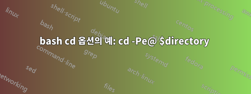 bash cd 옵션의 예: cd -Pe@ $directory