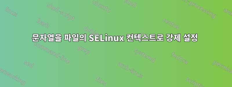 문자열을 파일의 SELinux 컨텍스트로 강제 설정