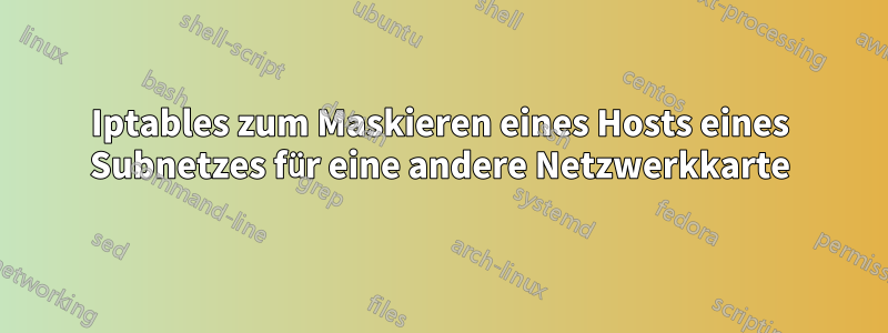Iptables zum Maskieren eines Hosts eines Subnetzes für eine andere Netzwerkkarte