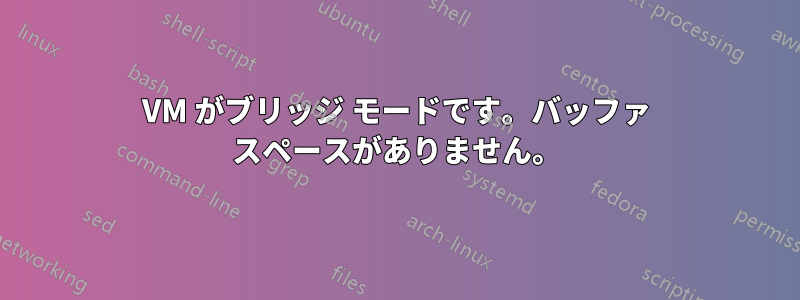 VM がブリッジ モードです。バッファ スペースがありません。