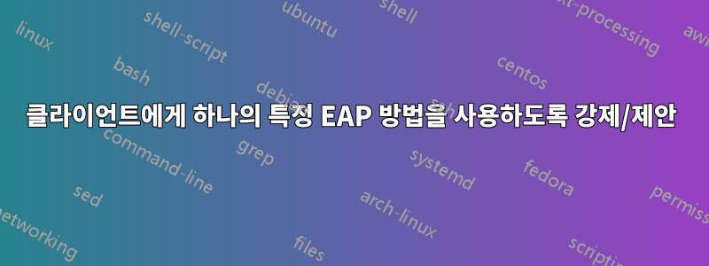 클라이언트에게 하나의 특정 EAP 방법을 사용하도록 강제/제안