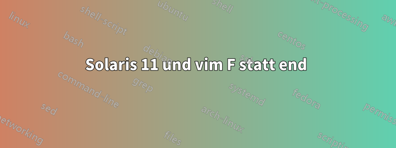 Solaris 11 und vim F statt end