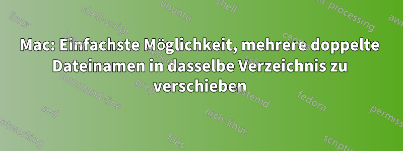 Mac: Einfachste Möglichkeit, mehrere doppelte Dateinamen in dasselbe Verzeichnis zu verschieben