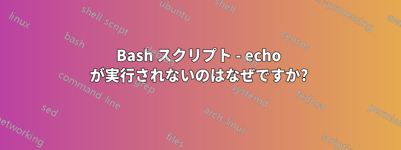 Bash スクリプト - echo が実行されないのはなぜですか?