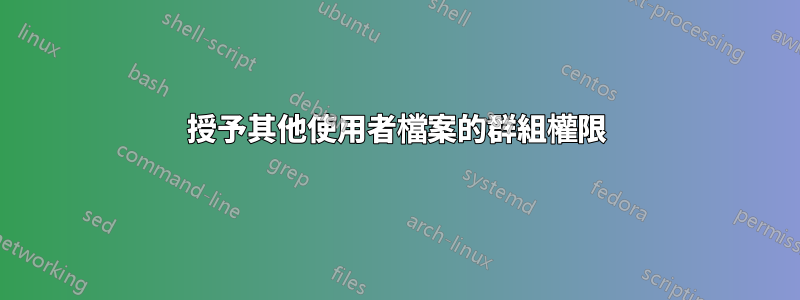 授予其他使用者檔案的群組權限