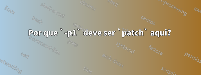 Por que `-p1` deve ser `patch` aqui?