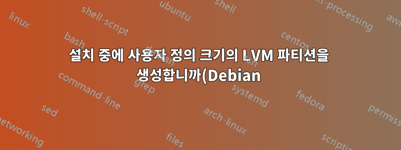 설치 중에 사용자 정의 크기의 LVM 파티션을 생성합니까(Debian)?