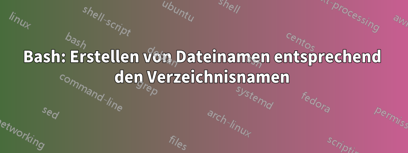 Bash: Erstellen von Dateinamen entsprechend den Verzeichnisnamen