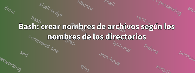 Bash: crear nombres de archivos según los nombres de los directorios