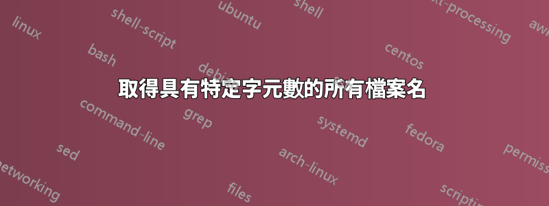 取得具有特定字元數的所有檔案名