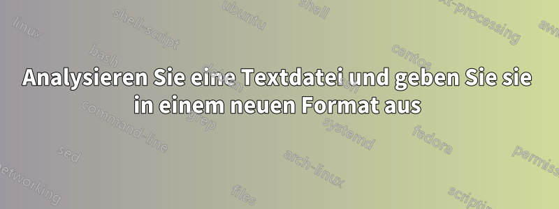 Analysieren Sie eine Textdatei und geben Sie sie in einem neuen Format aus