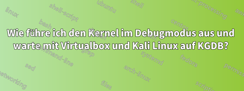 Wie führe ich den Kernel im Debugmodus aus und warte mit Virtualbox und Kali Linux auf KGDB?