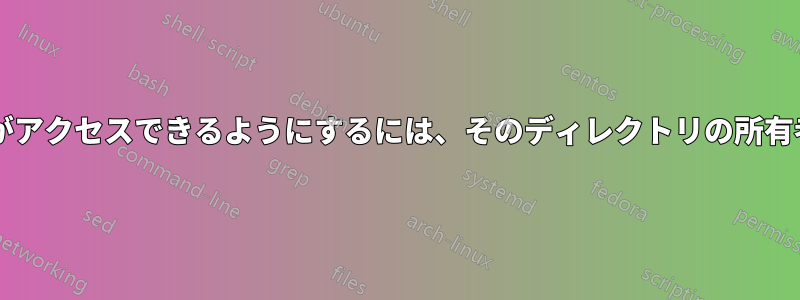 暗号化されたディレクトリにシステムがアクセスできるようにするには、そのディレクトリの所有者をログに記録する必要がありますか?