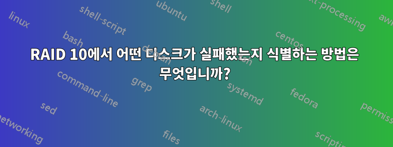 RAID 10에서 어떤 디스크가 실패했는지 식별하는 방법은 무엇입니까?