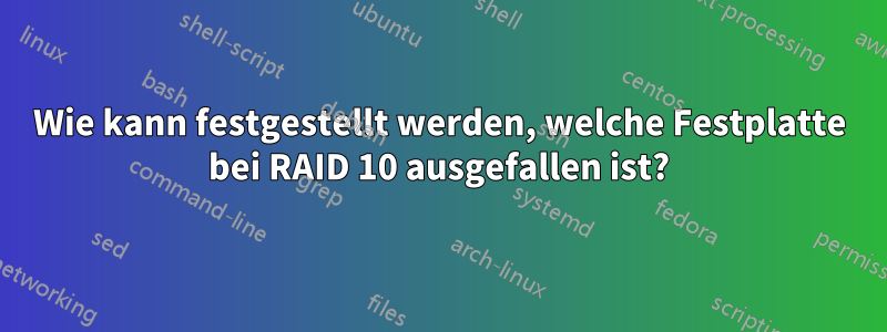 Wie kann festgestellt werden, welche Festplatte bei RAID 10 ausgefallen ist?