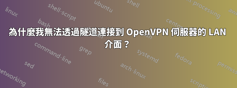 為什麼我無法透過隧道連接到 OpenVPN 伺服器的 LAN 介面？