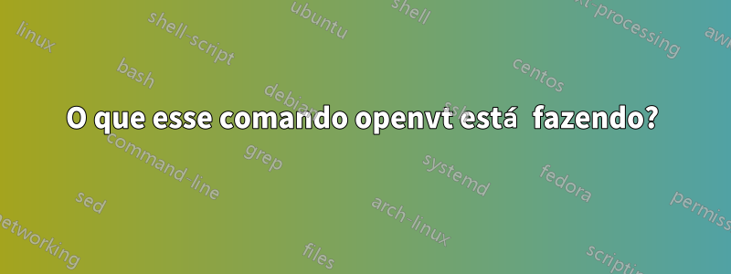 O que esse comando openvt está fazendo?