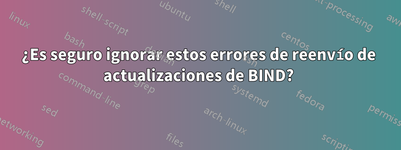 ¿Es seguro ignorar estos errores de reenvío de actualizaciones de BIND?