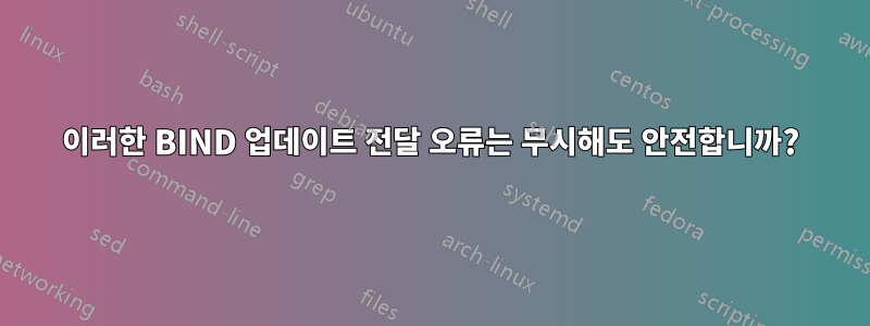 이러한 BIND 업데이트 전달 오류는 무시해도 안전합니까?