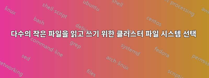 다수의 작은 파일을 읽고 쓰기 위한 클러스터 파일 시스템 선택