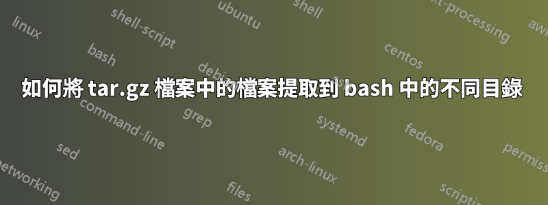 如何將 tar.gz 檔案中的檔案提取到 bash 中的不同目錄