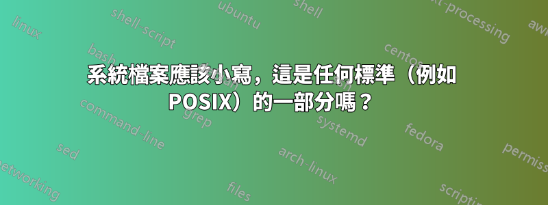 系統檔案應該小寫，這是任何標準（例如 POSIX）的一部分嗎？