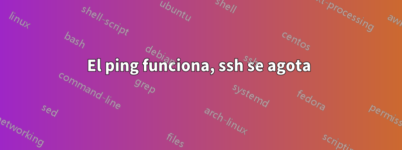 El ping funciona, ssh se agota