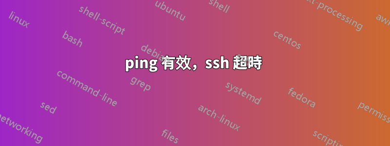 ping 有效，ssh 超時