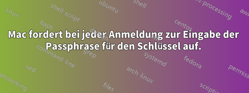 Mac fordert bei jeder Anmeldung zur Eingabe der Passphrase für den Schlüssel auf.