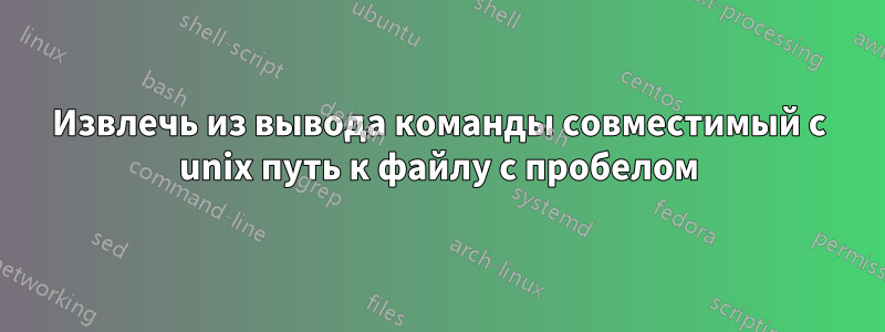 Извлечь из вывода команды совместимый с unix путь к файлу с пробелом