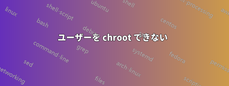 ユーザーを chroot できない 