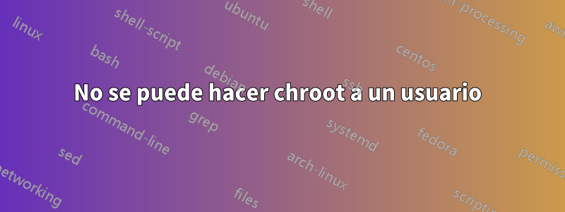 No se puede hacer chroot a un usuario 