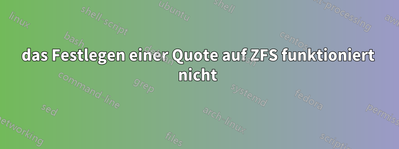 das Festlegen einer Quote auf ZFS funktioniert nicht