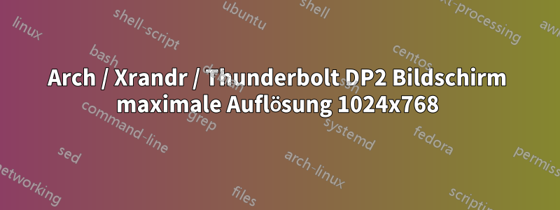 Arch / Xrandr / Thunderbolt DP2 Bildschirm maximale Auflösung 1024x768