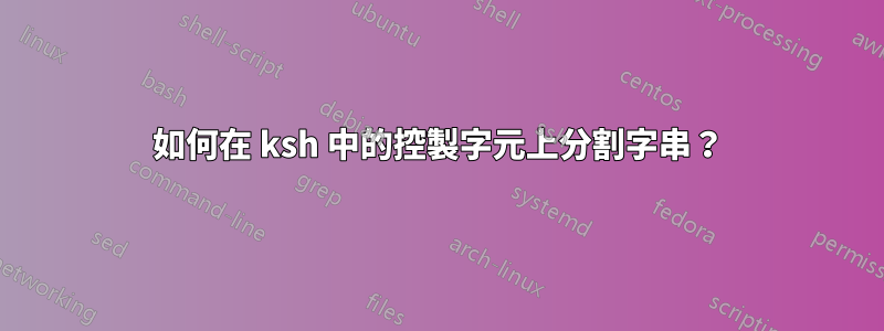 如何在 ksh 中的控製字元上分割字串？