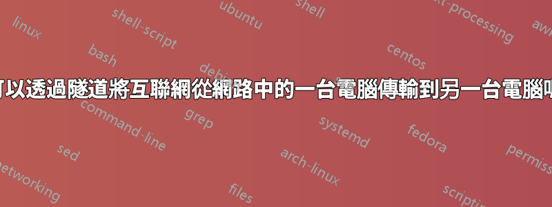 我可以透過隧道將互聯網從網路中的一台電腦傳輸到另一台電腦嗎？