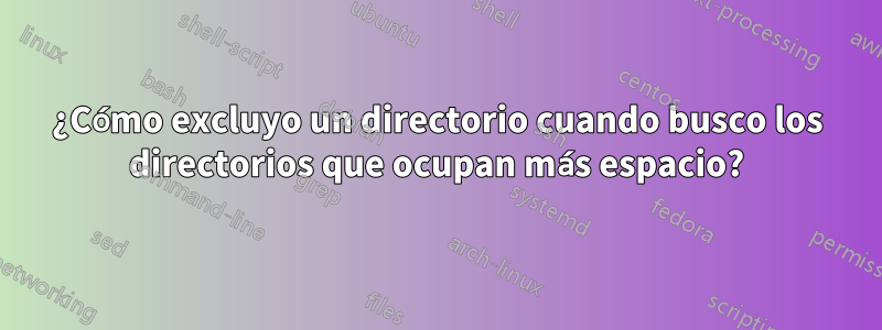 ¿Cómo excluyo un directorio cuando busco los directorios que ocupan más espacio?