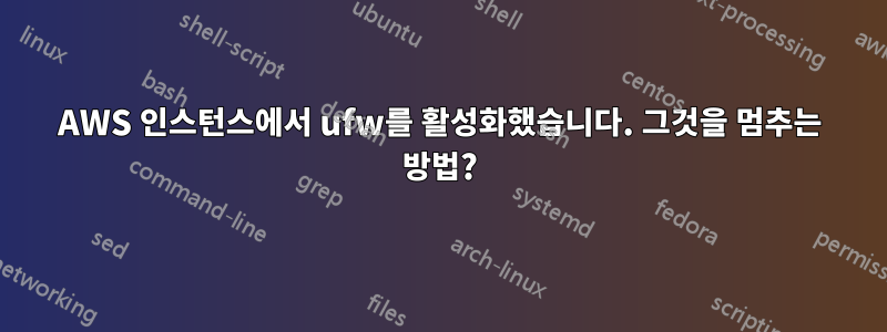 AWS 인스턴스에서 ufw를 활성화했습니다. 그것을 멈추는 방법?