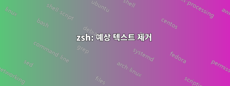 zsh: 예상 텍스트 제거