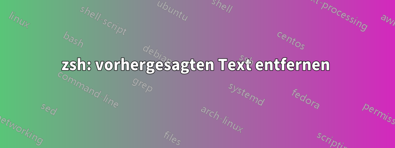 zsh: vorhergesagten Text entfernen