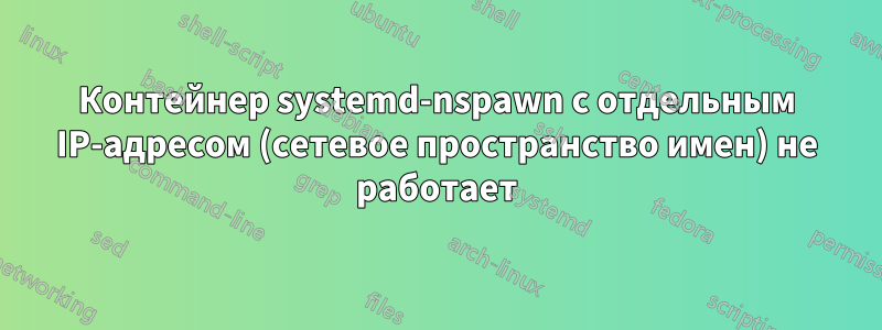 Контейнер systemd-nspawn с отдельным IP-адресом (сетевое пространство имен) не работает