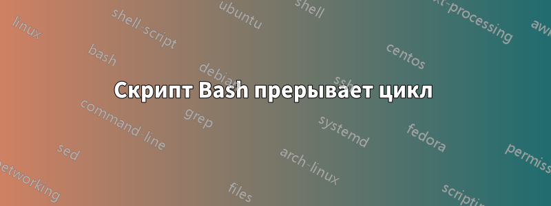 Скрипт Bash прерывает цикл