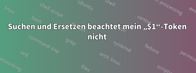 Suchen und Ersetzen beachtet mein „$1“-Token nicht