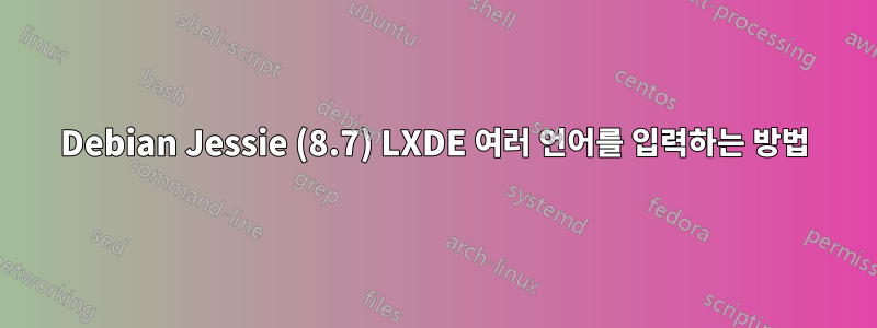 Debian Jessie (8.7) LXDE 여러 언어를 입력하는 방법