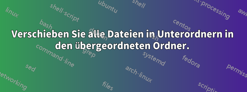 Verschieben Sie alle Dateien in Unterordnern in den übergeordneten Ordner.