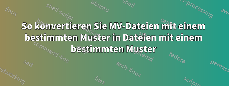 So konvertieren Sie MV-Dateien mit einem bestimmten Muster in Dateien mit einem bestimmten Muster