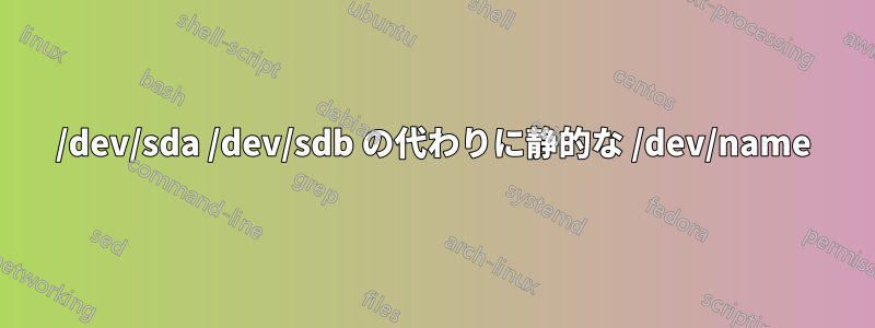 /dev/sda /dev/sdb の代わりに静的な /dev/name