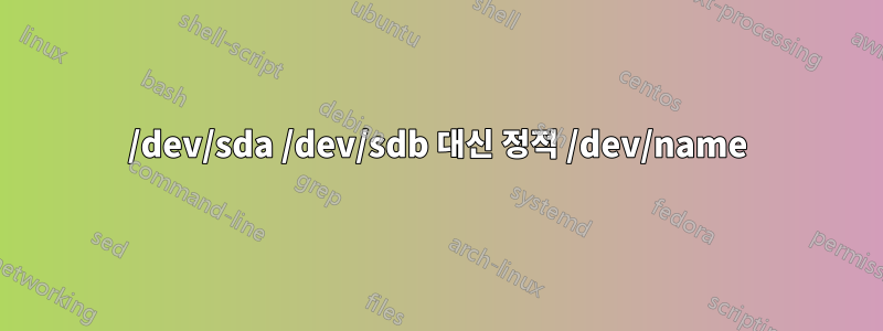 /dev/sda /dev/sdb 대신 정적 /dev/name