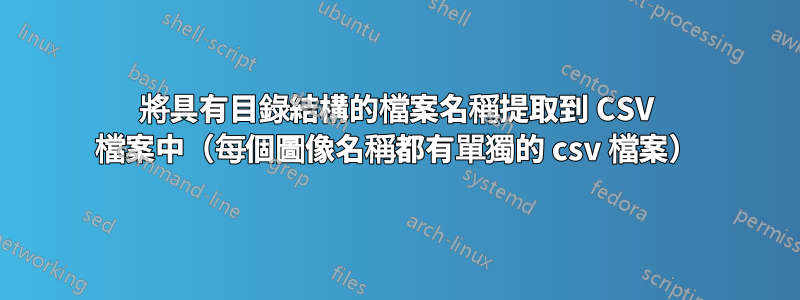 將具有目錄結構的檔案名稱提取到 CSV 檔案中（每個圖像名稱都有單獨的 csv 檔案）