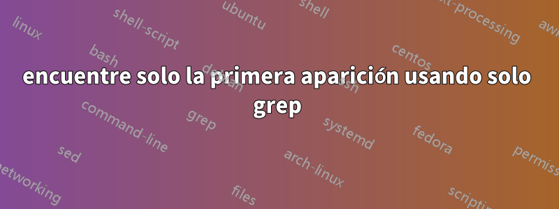 encuentre solo la primera aparición usando solo grep